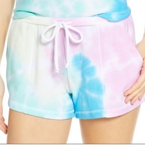 Womens Chaser tie dye cozy knit shorts small